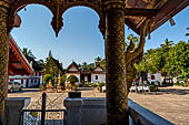 Luang Prabang, Laos - Wat Mai, inside the veranda. 